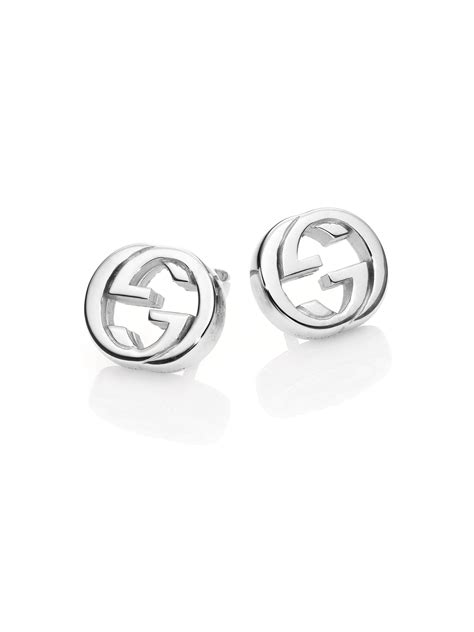 gucci silver interlocking g earring